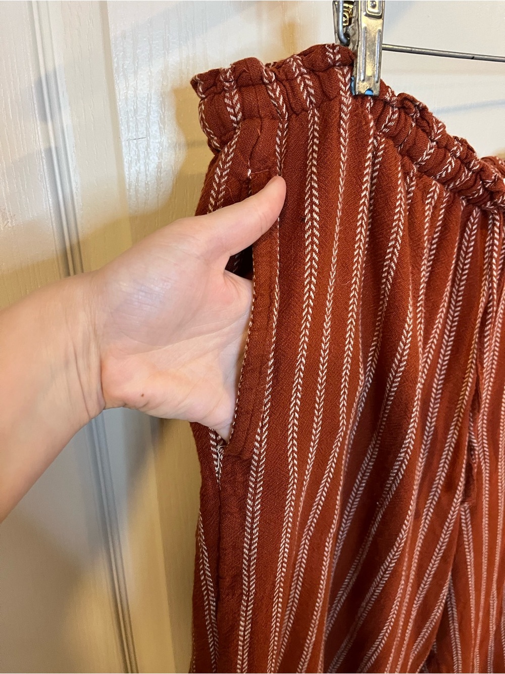 Sonoma Rust Red Striped Pull-On Wide Pants - Picture 5 of 8